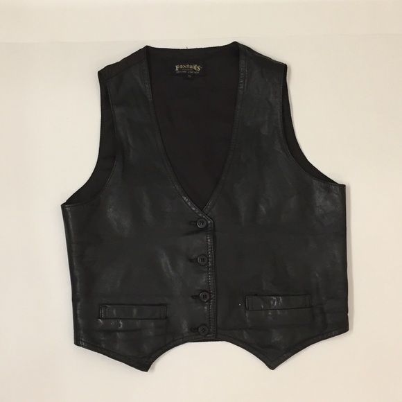 Authentic Leather Black Vest - Picture 2 of 5